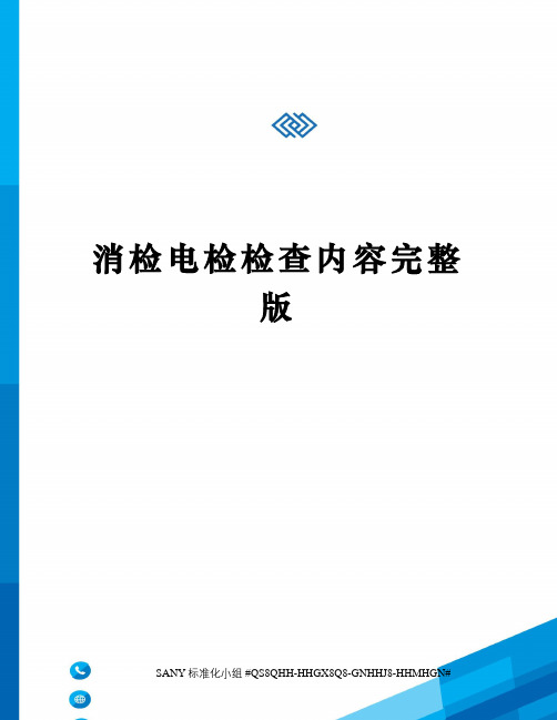 消检电检检查内容完整版