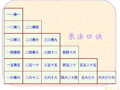 6的乘法口诀表ppt课件