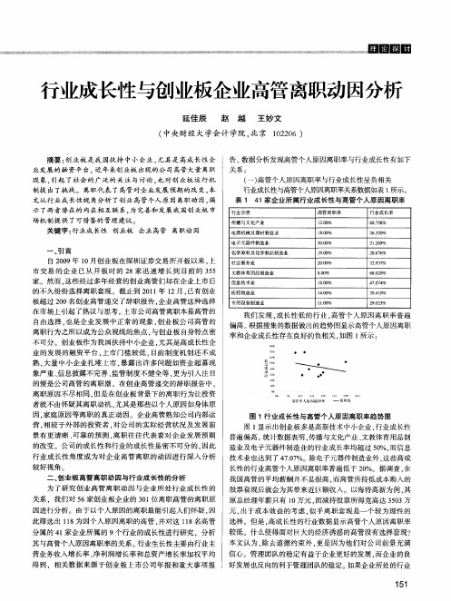 行业成长性与创业板企业高管离职动因分析