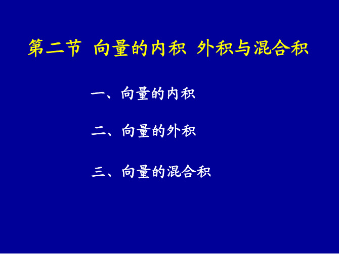 向量的内积 外积 混合积课件