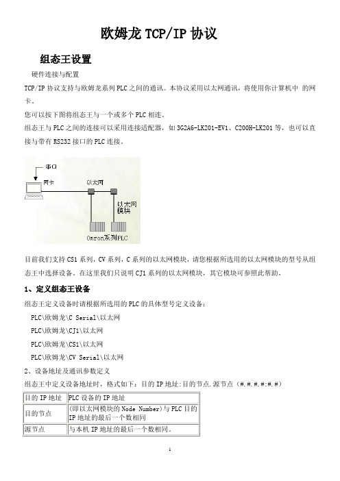 欧姆龙TCP与组态王