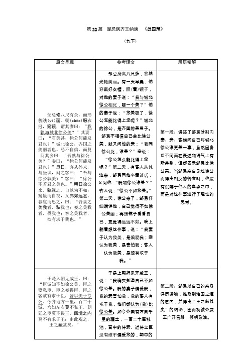 中考语文复习专题二 文言文阅读第22~23篇