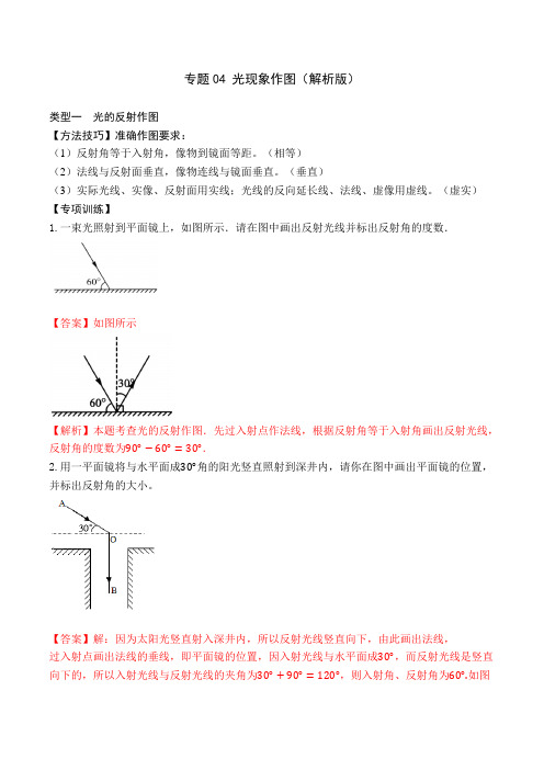 八上物理专题04 光现象作图(解析版)