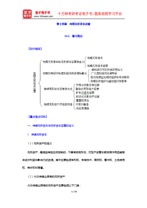 喻国明《传媒经济学教程》笔记和课后习题详解-传媒无形资本运营【圣才出品】