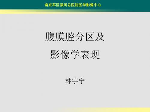 腹膜腔分区及影像学表现