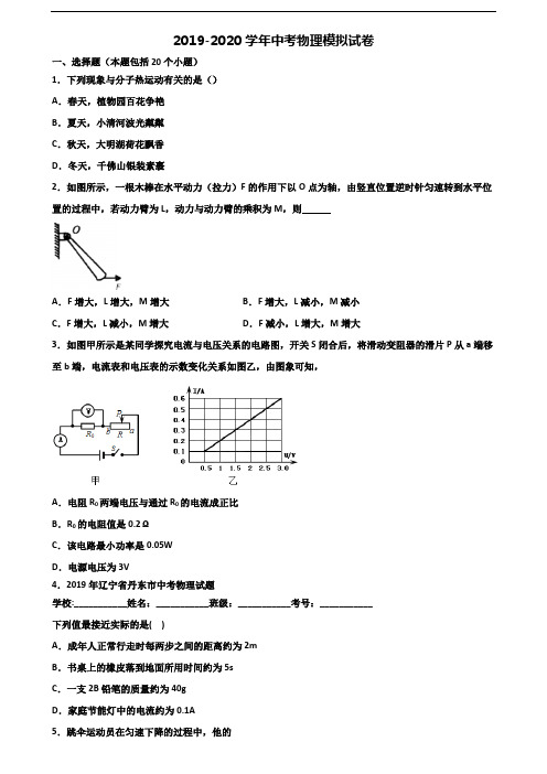 海口市2021届中考物理监测试题