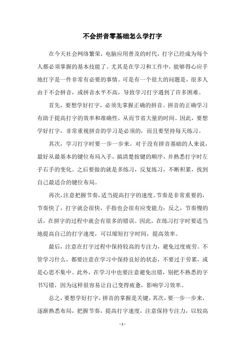 不会拼音零基础怎么学打字