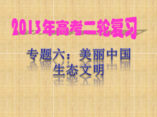 高考政治二轮热点复习专题美丽中国生态文明课件