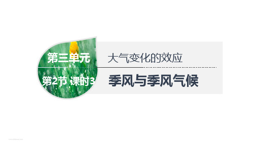 3.2.3季风与季风气候+课件-2024-2025学年高二地理鲁教版(2019)选择性必修1