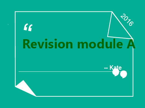 外研版英语九年级上Revision Module A 教学课件(共27张PPT)