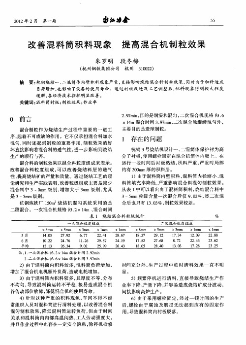 改善混料筒积料现象  提高混合机制粒效果