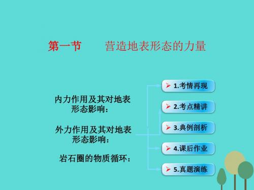 高考地理一轮复习第五章地表形态第一节营造地表形态的力量课件新人教版