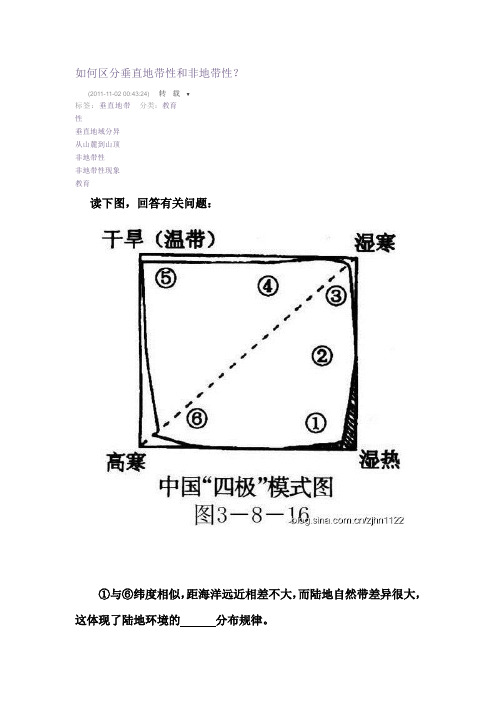 如何区分垂直地带性和非地带性