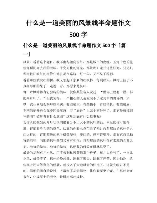 什么是一道美丽的风景线半命题作文500字