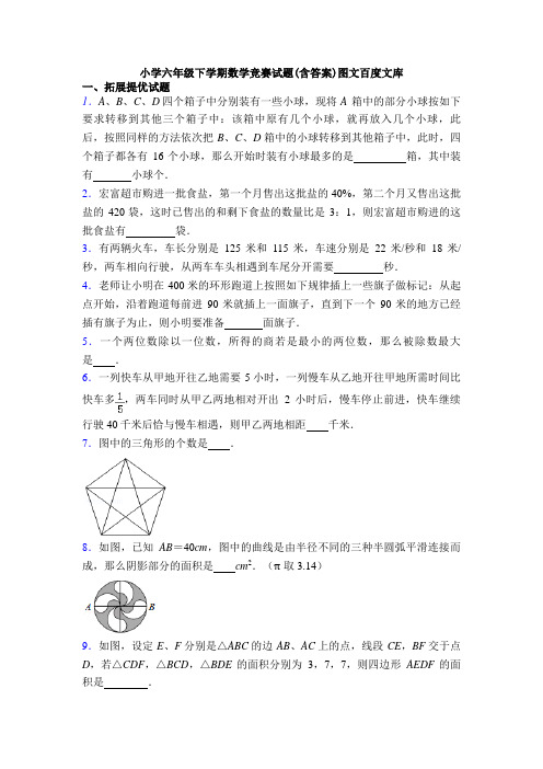 小学六年级下学期数学竞赛试题(含答案)图文百度文库