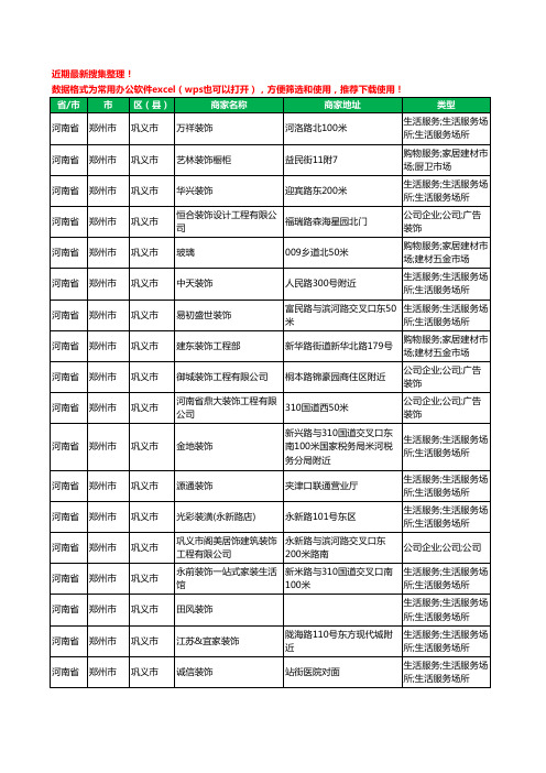 2020新版河南省郑州市巩义市装修公司工商企业公司商家名录名单黄页联系方式电话大全89家