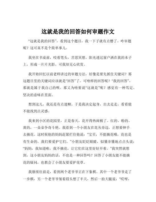 这就是我的回答如何审题作文