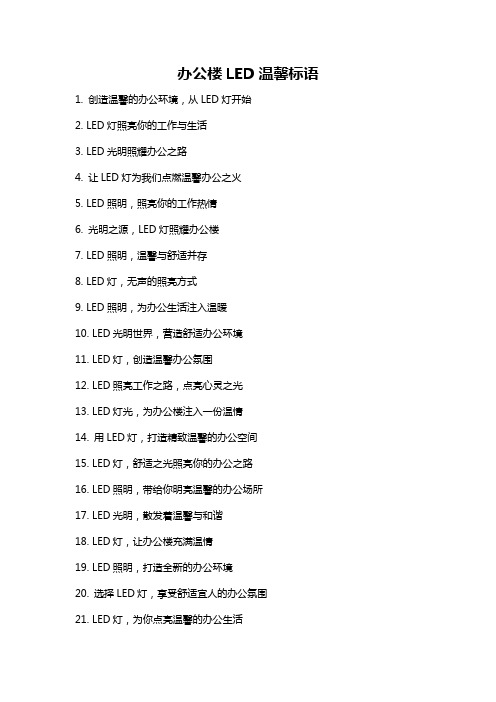 办公楼LED温馨标语