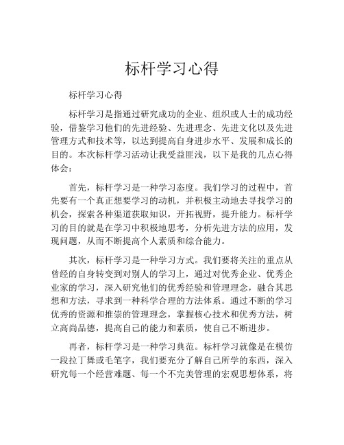 标杆学习心得