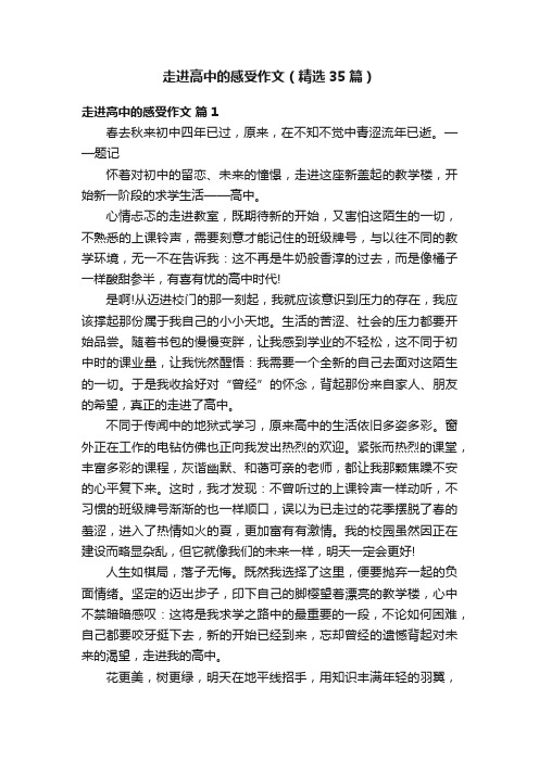 走进高中的感受作文（精选35篇）