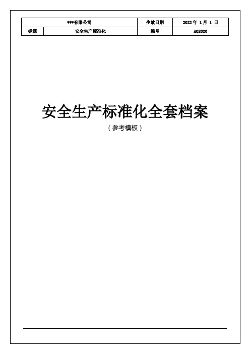 一般经营企业安全生产标准化档案(110页)