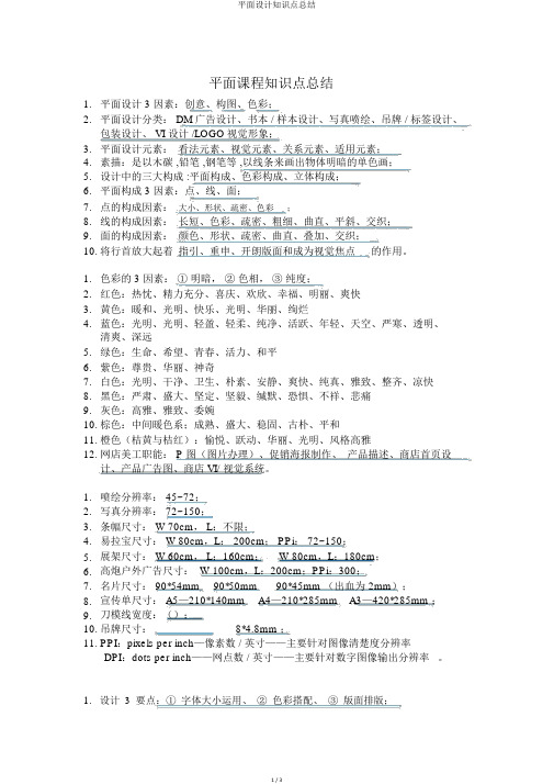 平面设计知识点总结