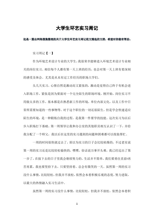 大学生环艺实习周记