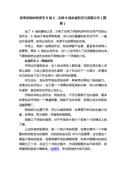 游资谈如何快速学K线2：五种K线必涨形态与选股公式（图解）