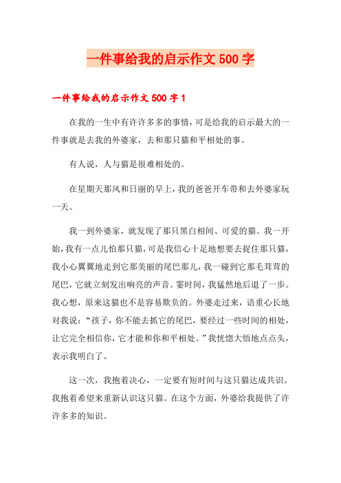 一件事给我的启示作文500字