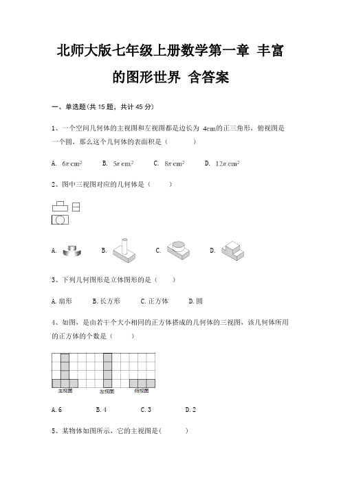 北师大版七年级上册数学第一章 丰富的图形世界 含答案