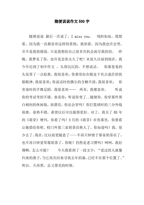 随便说说作文500字