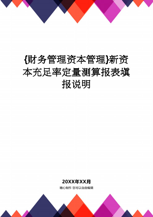 【财务管理资本管理 】新资本充足率定量测算报表填报说明