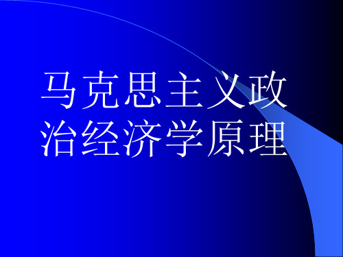 马克思主义政治经济学课件