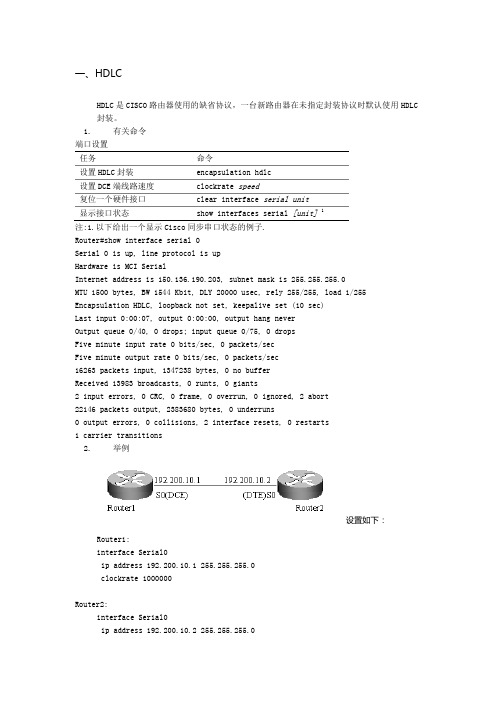 思科路由器配置 HDLC