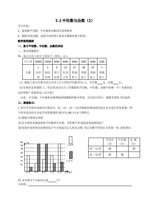 3.2中位数与众数(2)