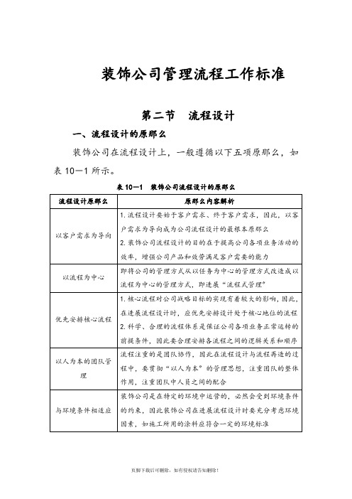 装修公司管理流程表