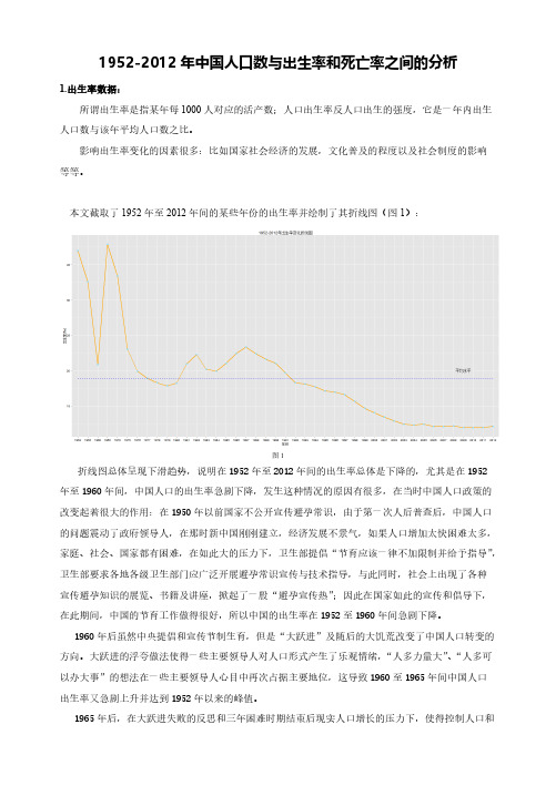 1952-中国人口数与出生率和死亡率之间的分析