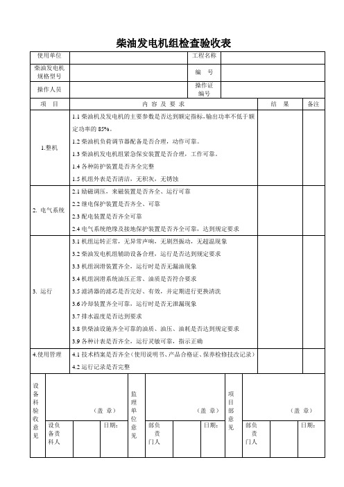 工程施工各类机械检查表格(全套)