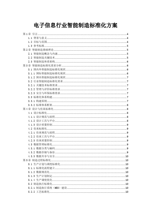 电子信息行业智能制造标准化方案