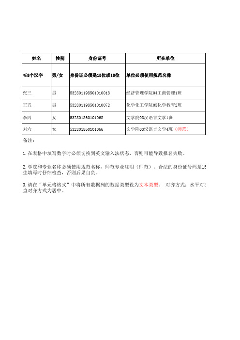 西南大学普通话测试报名表