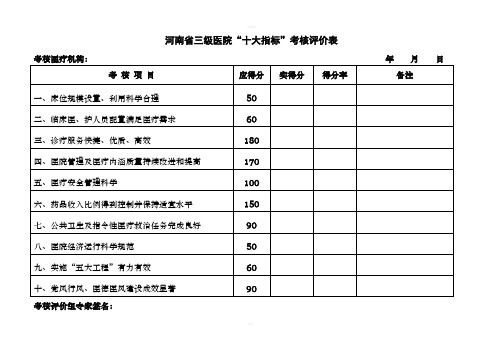 《医院十大指标》word版
