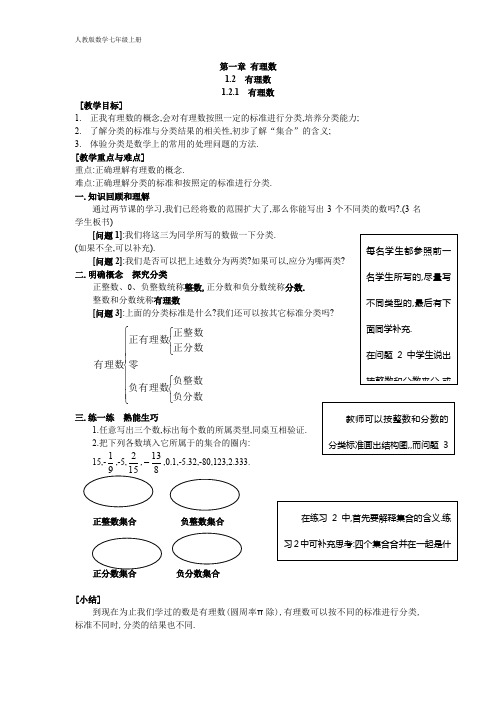 人教版数学七年级上册学案 1.2.1 有理数