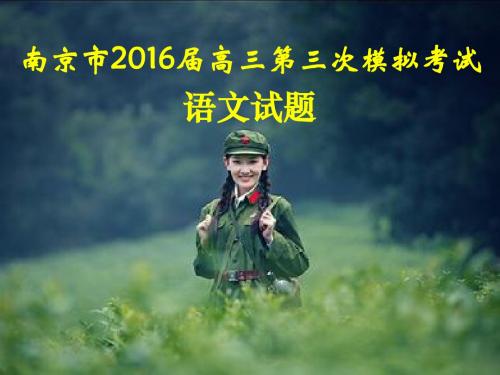 南京市2016届高三年级第三次模拟考试语文试题