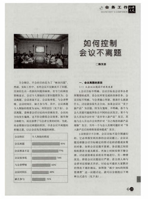 如何控制会议不离题