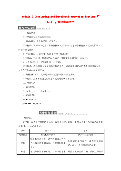 高中英语Module2DevelopingandDevelopedcountriesSectionⅤ