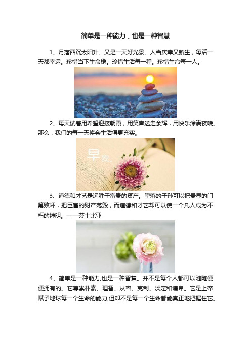 简单是一种能力，也是一种智慧