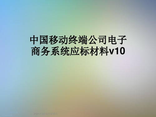 中国移动终端公司电子商务系统应标材料v10