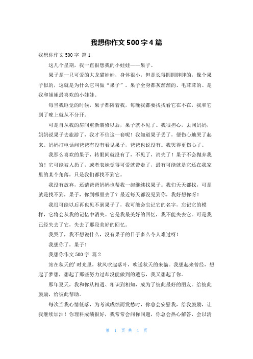 我想你作文500字4篇