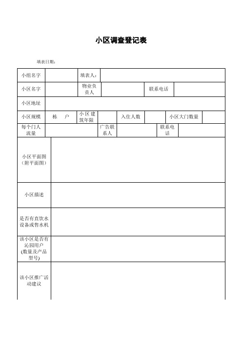 小区调查表