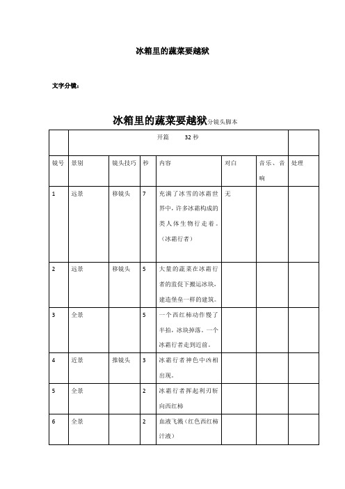 文字分镜头脚本